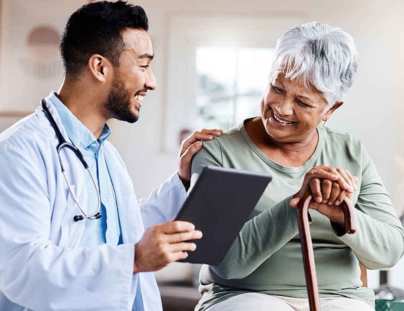 doctor reviewing information with a patient