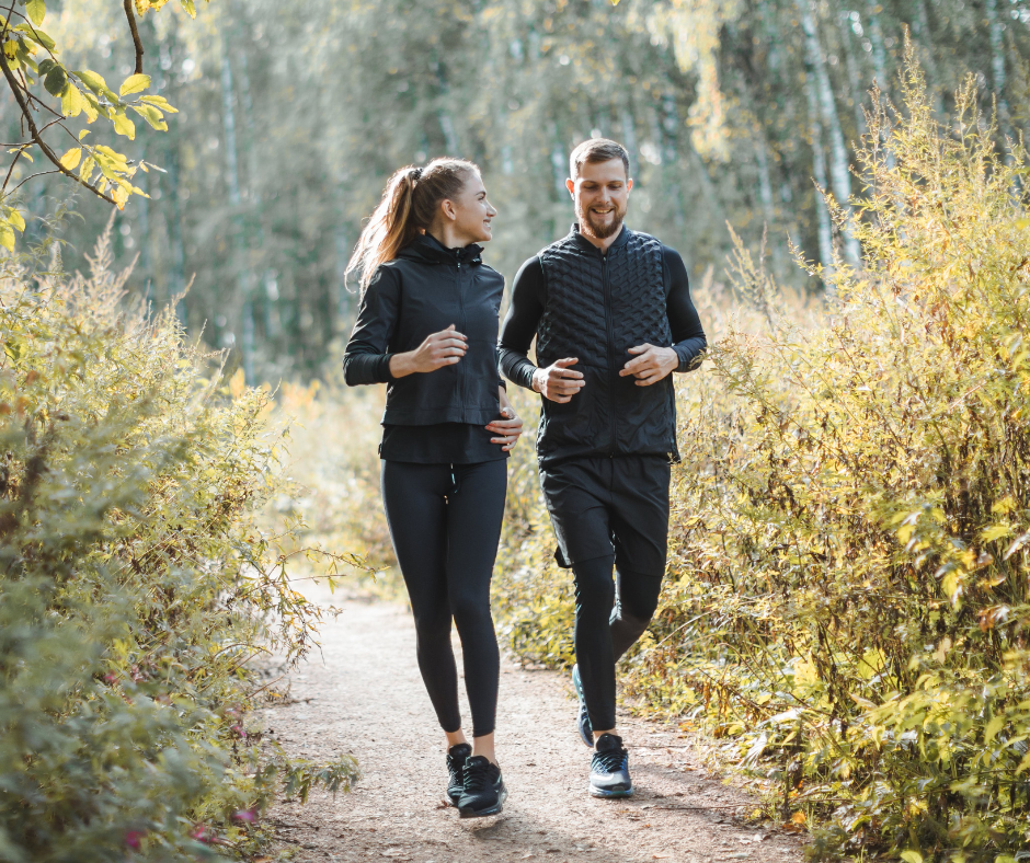 two people walking